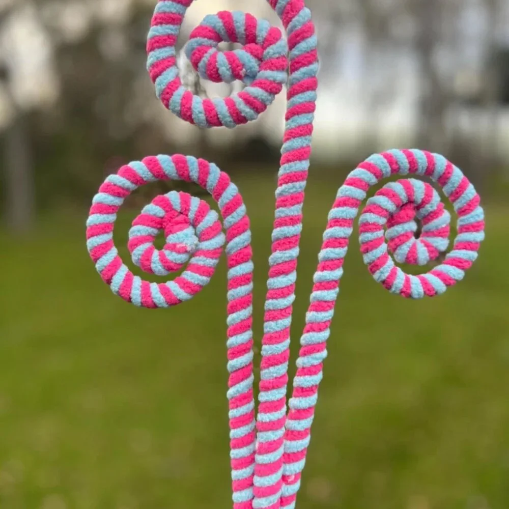 Chenille Curl Spray 25.5 inch Christmas Trim a Tree DIY Arrangement Wreath Decor